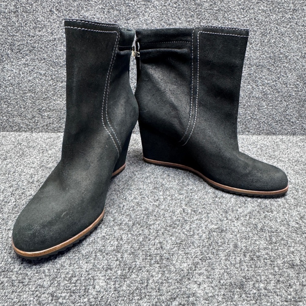 Dr. Scholl's Ireland Wedge Ankle Boots Women's 9.5 Black Faux Leather Minimalist